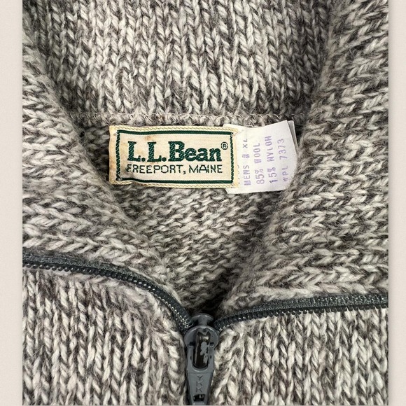 Vintage grandpa Wool blend zip cardigan sweater L.L. Bean Size XL - Picture 3 of 4